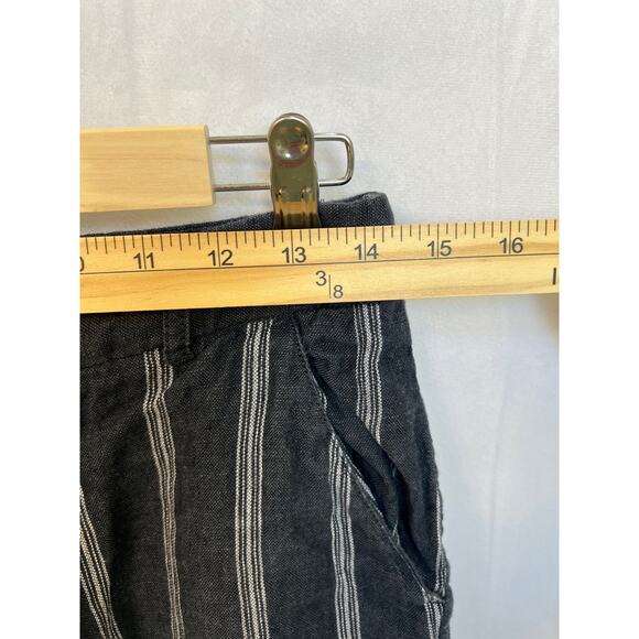 Garnet Hill Sz 4 Classic Blue Striped Linen Trouser Pants - Picture 4 of 11